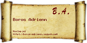 Boros Adrienn névjegykártya